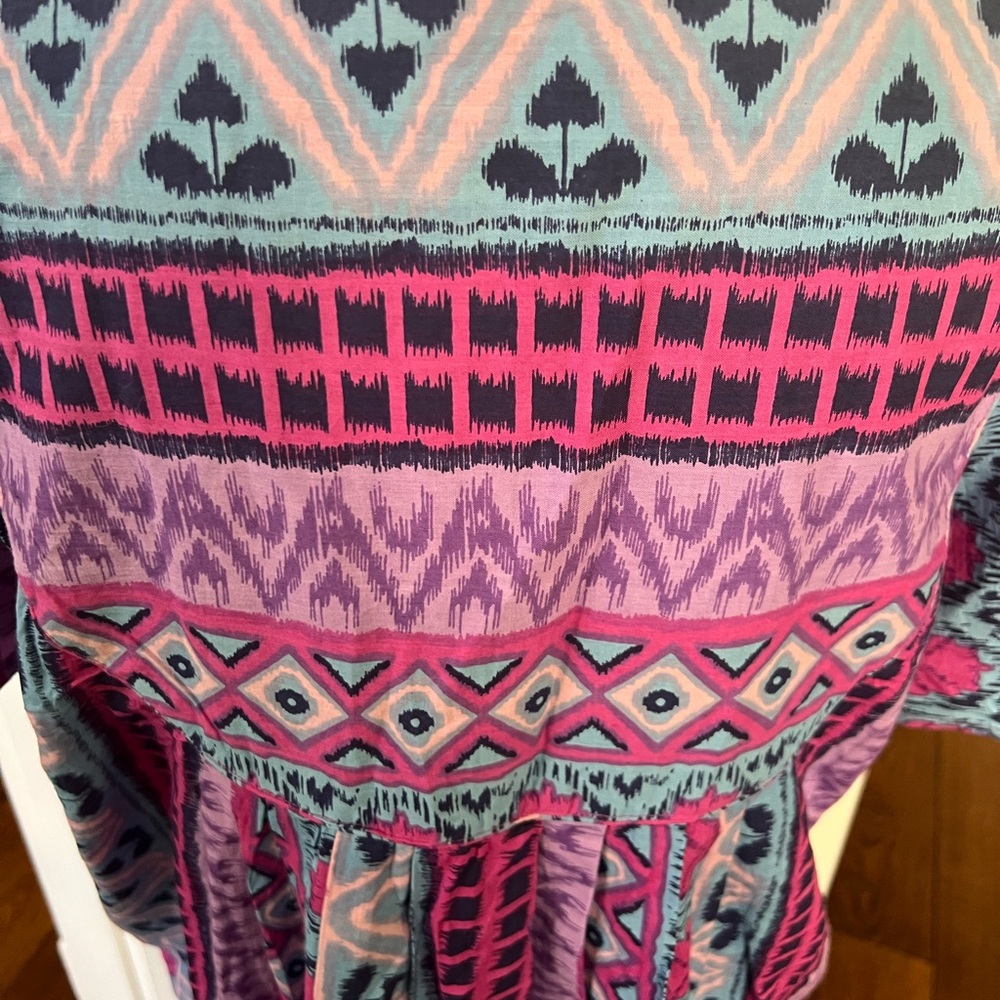 Vibrant Sara Morgan vintage housedress medium pockets D72 - Picture 7 of 8